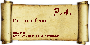 Pinzich Ágnes névjegykártya